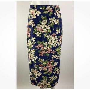 Vintage Willowbend Sz S Floral Print Maxi Skirt Blue 90's Cottagecore Style